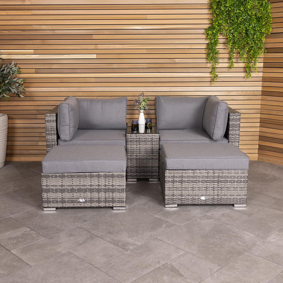 Charles Bentley Multifunctional Contemporary Rattan Lounge Set