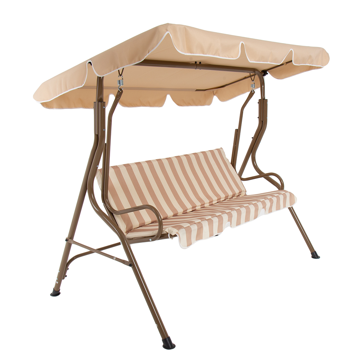 Charles Bentley 2-3 Seater Garden Swing Seat Hammock Chair Stripe / Plain Design