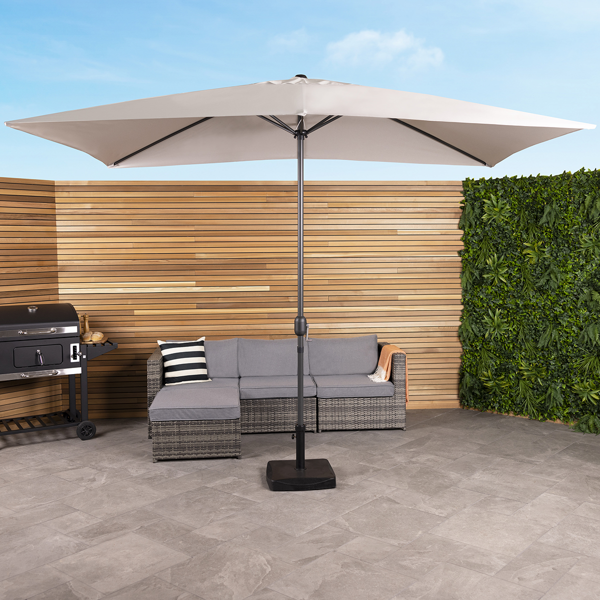 Charles Bentley 3m x 2m Rectangular Garden Umbrella
