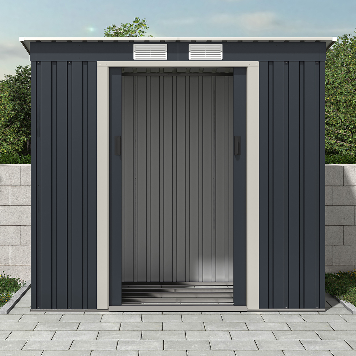 Charles Bentley Metal Galvanised Steel Shed